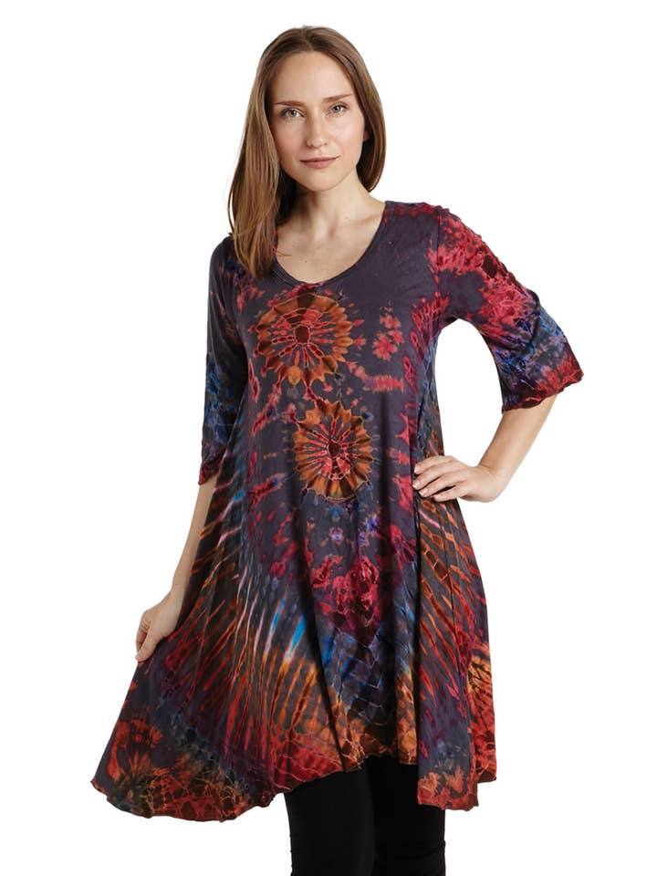 Kathmandu Imports - Wholesale Tunic - Women's - Women Tie-Dye Tunic (TH-1175)
