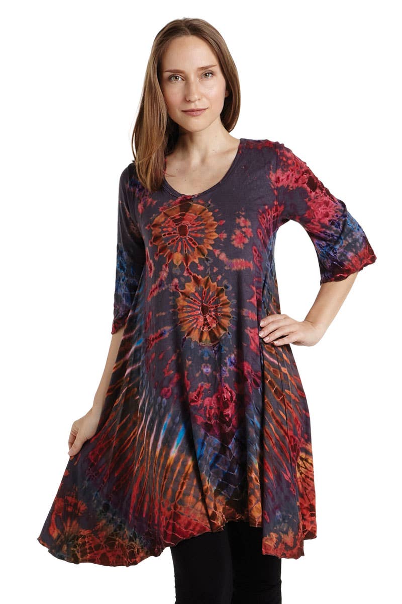 Kathmandu Imports - Vente Tunique – femme - Tunique Tie-Dye (TH-1175)