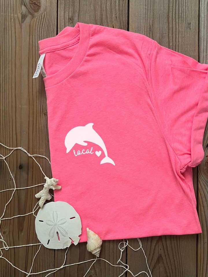 Dolphin t-shirt, 'local' dolphin shirt for wholesale by Sunshine Collective