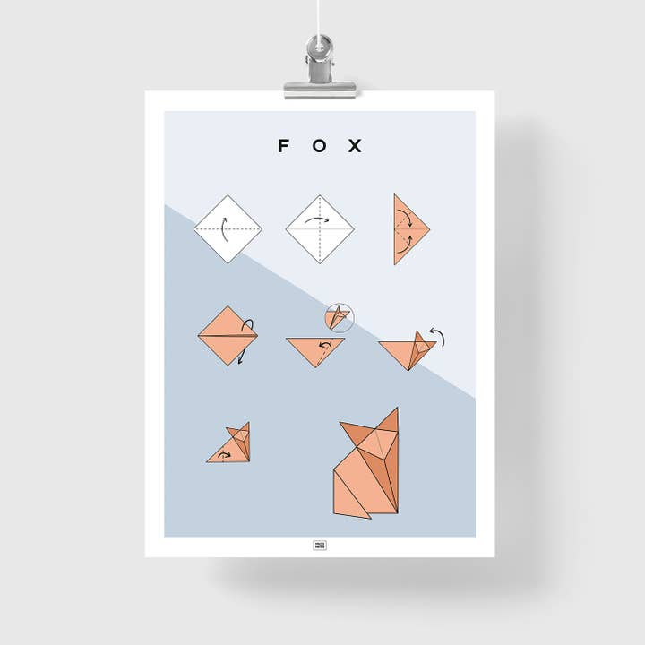 Origami Fox Poster for wholesale by FROG POSTERS