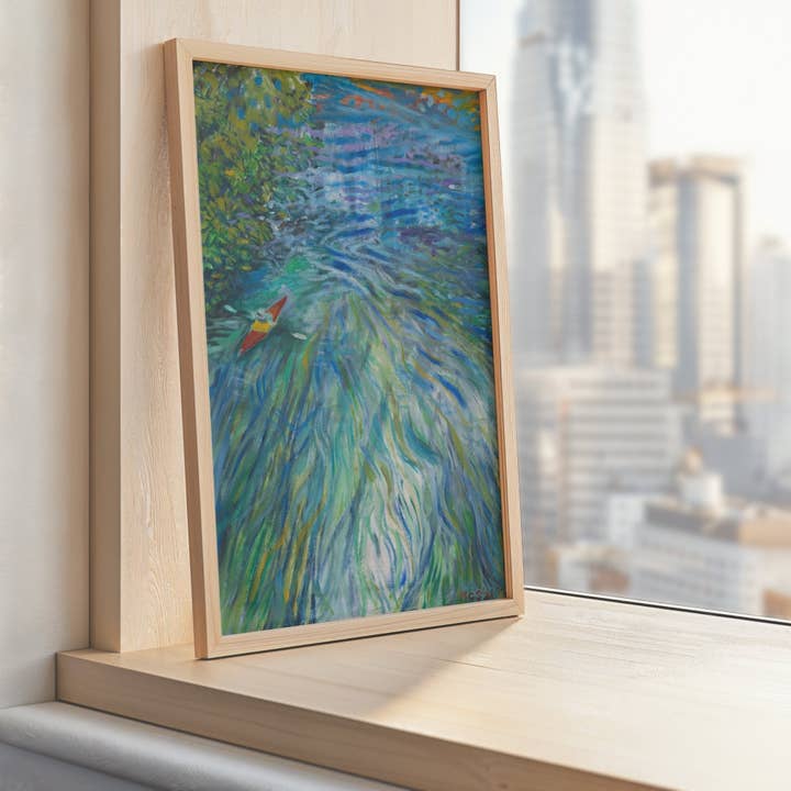 GUEST ARTIST COLLAB | San Marcos Texas River Art Print for wholesale by El Baker Art