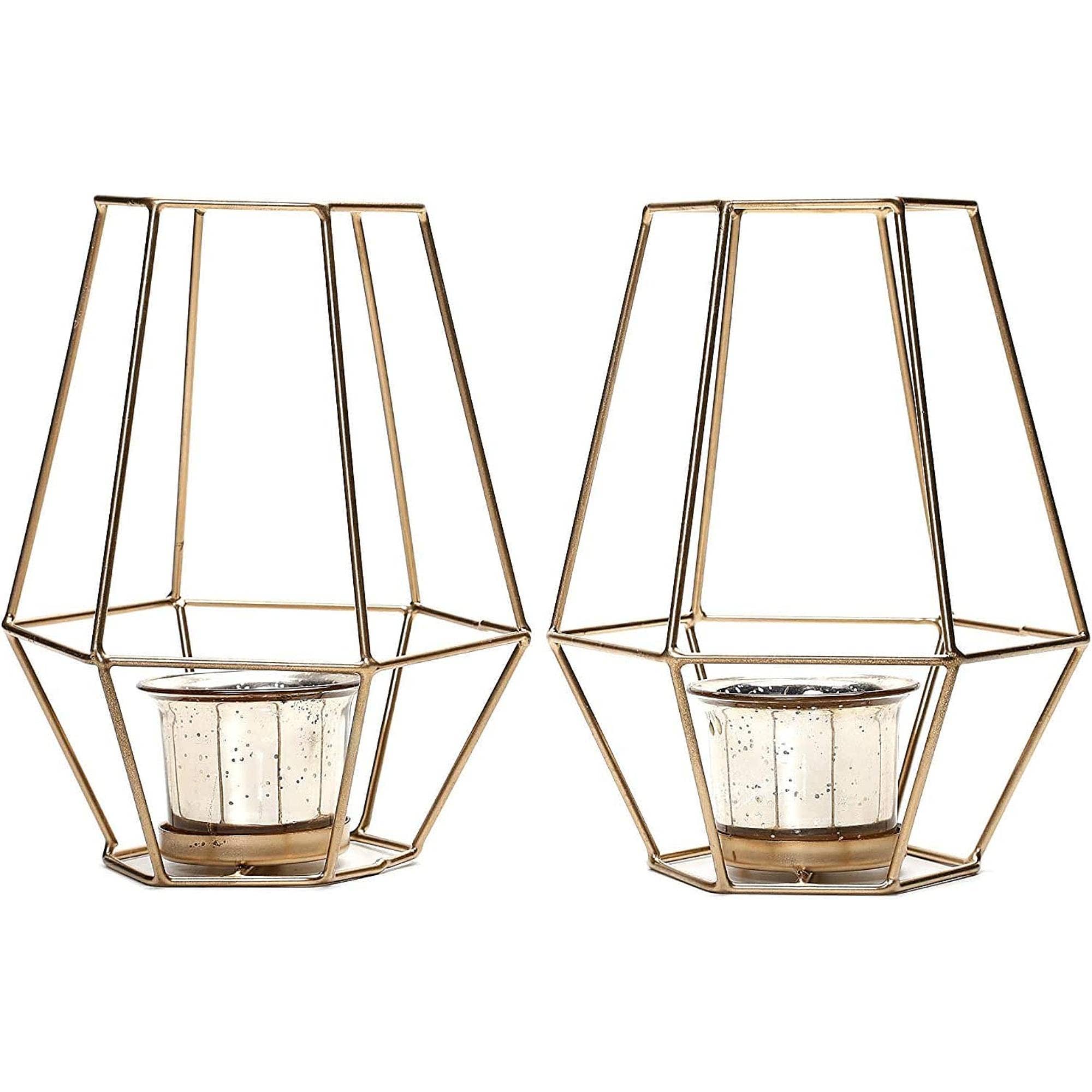 Hosley - Wholesale Lantern - Hosley® Set of 2,LANTERN W/MERCURY GOLD GLASS 7IN H0