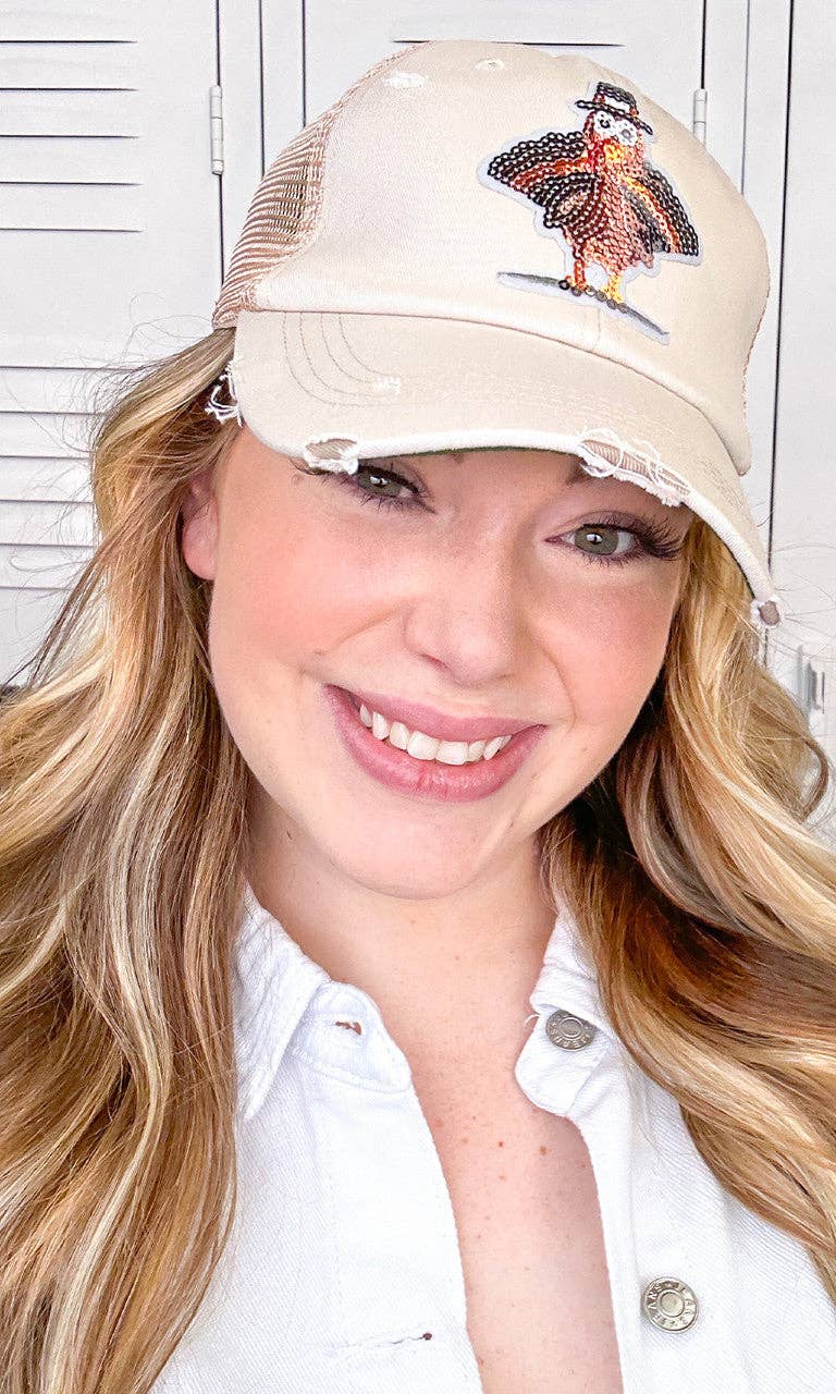 Sugar Stitch - Wholesale Trucker Hat - Women's - Turkey Sparkle Sequin Vintage Hat1