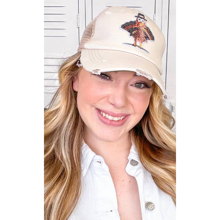 Sugar Stitch - Wholesale Trucker Hat - Women's - Turkey Sparkle Sequin Vintage Hat1