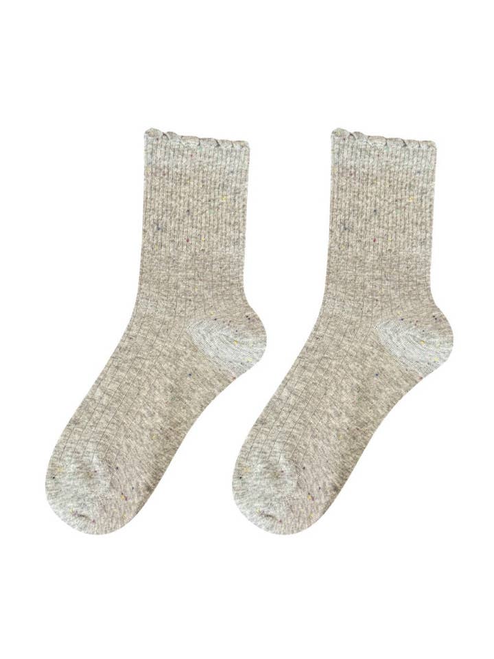 Rufia - Cute Ruffled Winter Socks with Colorful Starry Speckles for wholesale by Funkyrel® Atzbranding Limited