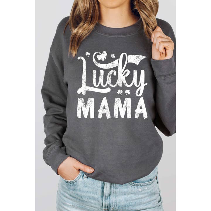Felpa Grafica LUCKY MAMA per la vendita all'ingrosso da parte di A. BLUSH CO