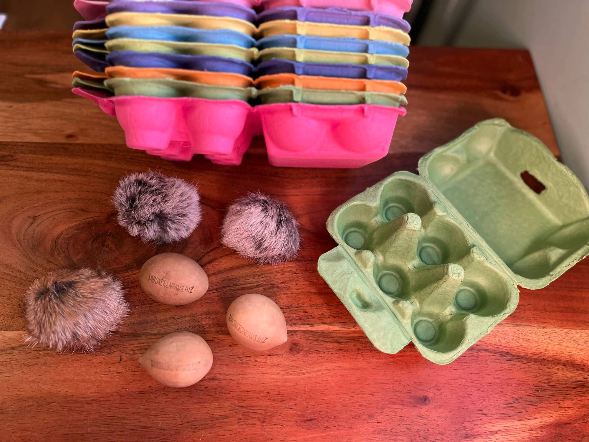 Whiskers 'n Paws Unique Pet Gifts, LLC - Wholesale Pet Toy - Cat - Carton of Rabbit Fur Balls/Egg Shaped Gourds (RFBESG-079)1