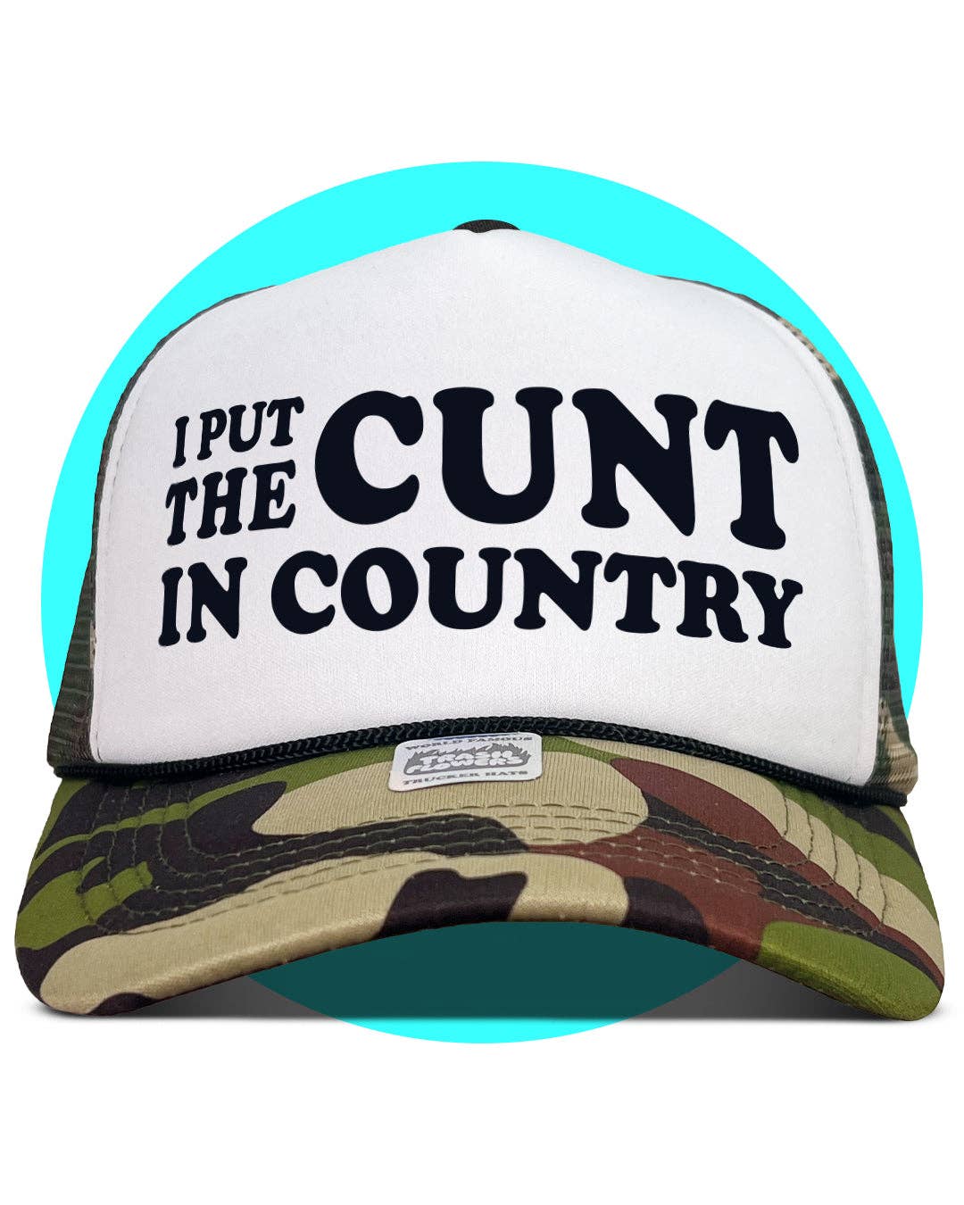 Trash Flowers Trucker Hats - Wholesale Trucker Hat - Unisex - I Put The Cunt in Country Trucker Hat3