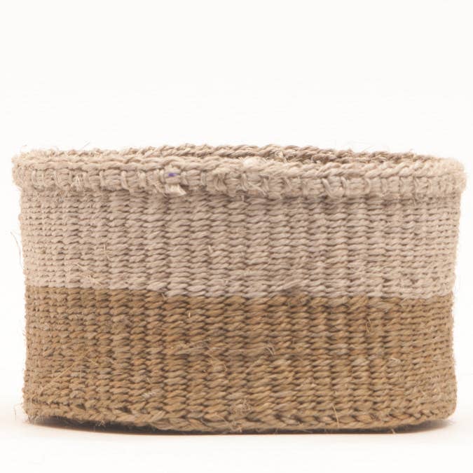 CHALI: Brown & Grey Colour Block Woven Basket | Gift Basket | Bread Basket | Tableware | Trinket Basket for wholesale on Faire3