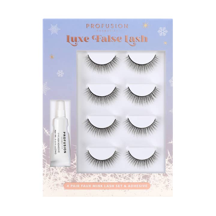 VIAI Beauty - Wholesale False/fake eyelashes - Frosted Snow Sparkle | 4 Pair Luxe False Lash Set
