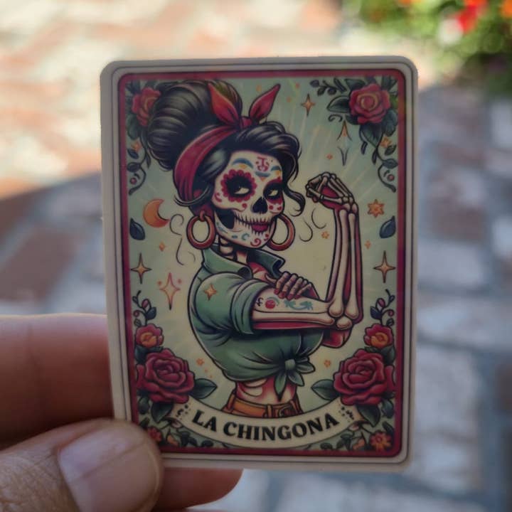 La Chingona – Die Cut Holographic Sticker | Empowered, Bold & Mexa AF 💪🌹✨ and other Purchase Wholesale ver rosas. Free Returns & Net 60 Terms on Faire trending on Faire.