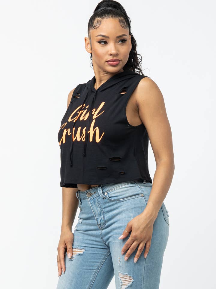 Julia by LoveJ - Wholesale Hoodie - Women's - Front Screen Laser Drawstring Hoodie Top16