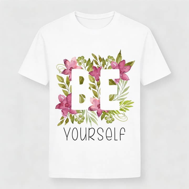 Dam-T-shirt med tryck "be yourself" för wholesale av Vinto Exclusive