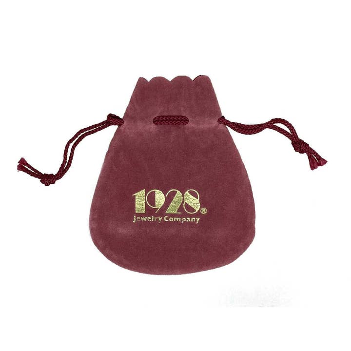 1928 Jewelry Pink Faux Velvet Drawstring Pouch for wholesale by 1928 Jewelry