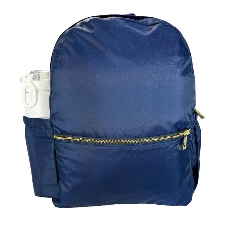 Marinblå nylon mässing medium ryggsäck med ficka för wholesale av Mint