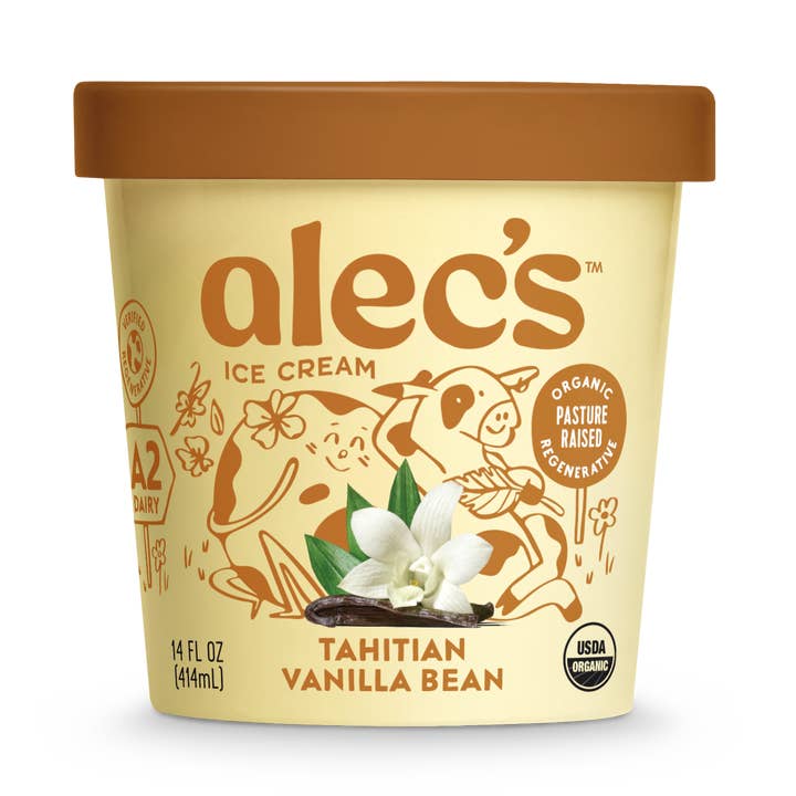 Alec's Ice Cream - Wholesale Ice Cream/Sorbet - Tahitian Vanilla Bean Organic A2 Ice Cream