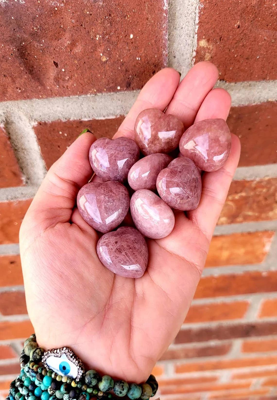 ZARDENIA - Wholesale Spiritual Stone/Crystal - Strawberry Quartz Hearts -Crystal Approximately 1 inch