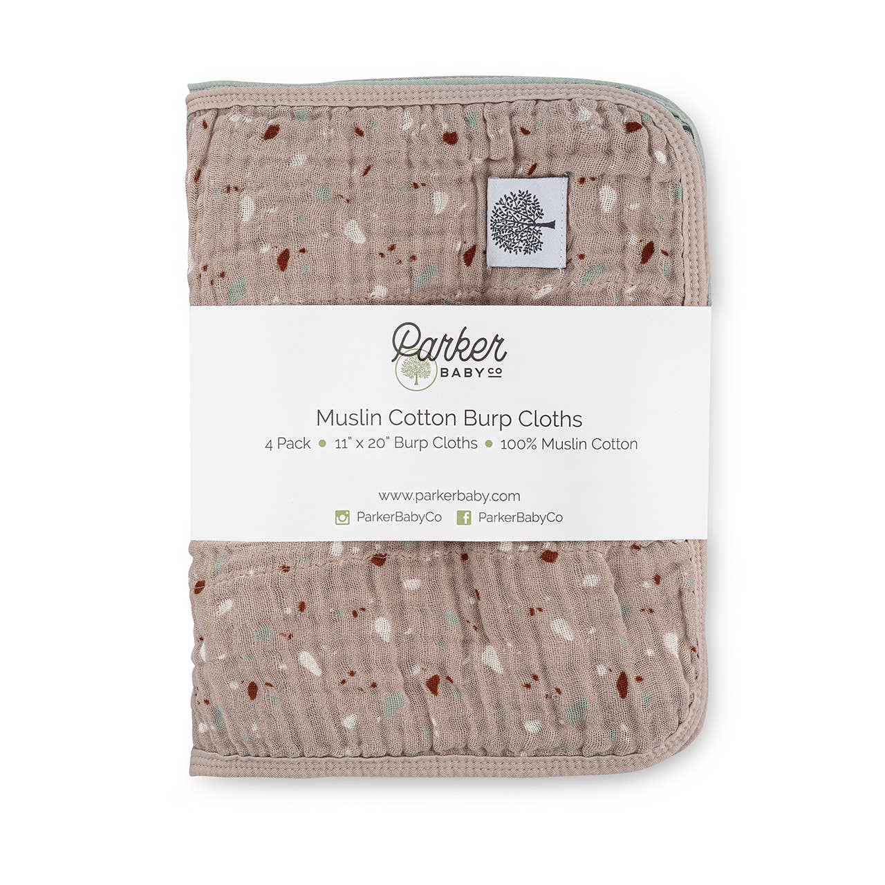 Parker Baby Co. - Wholesale Burp Cloth Set - Baby - Pebble Set - Muslin Burp Cloths (4 Pack)8