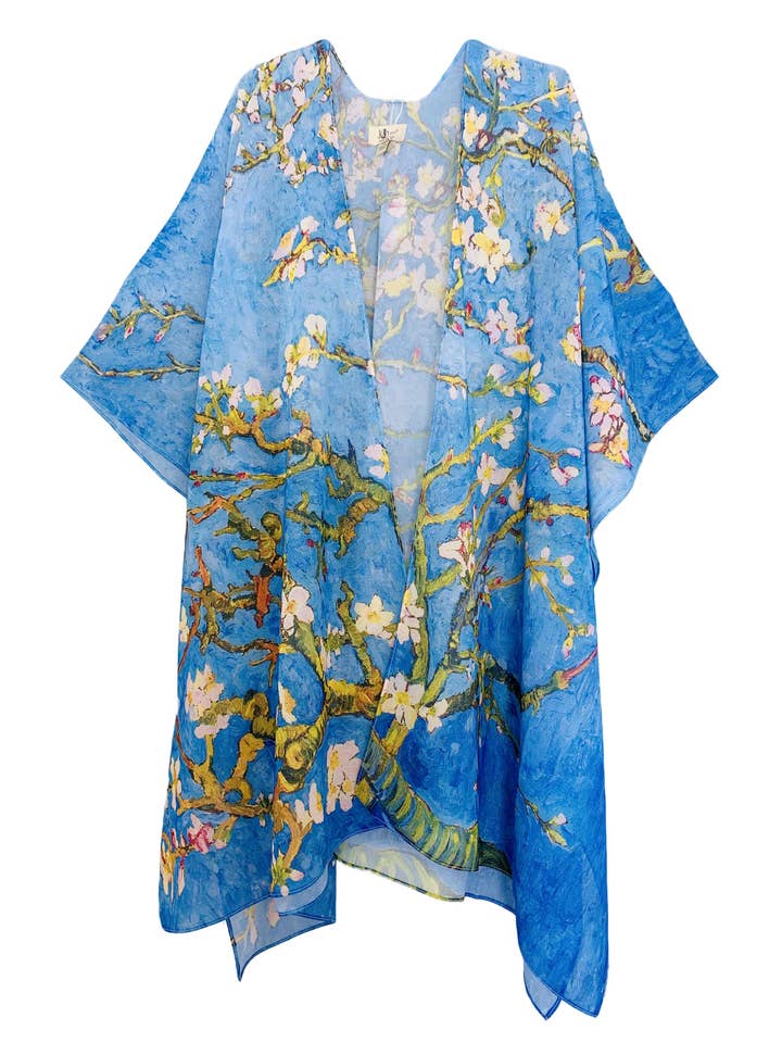 JC Sunny Fashion - Wholesale Kimono - Women's - JC071029 Blue Cherry Blossom Kimono