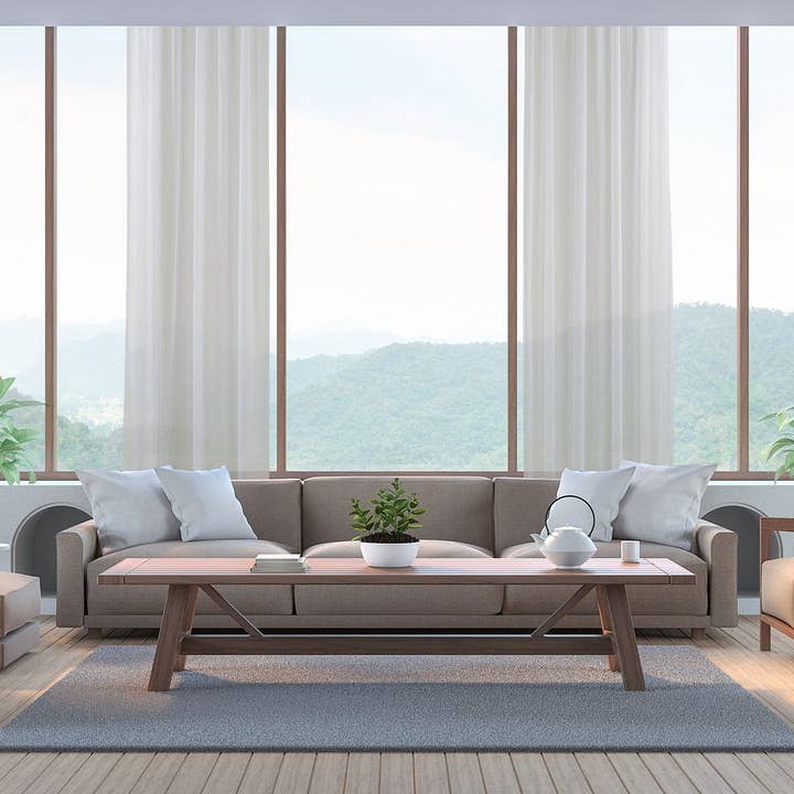 Cortina extralarga de lino sintético transparente de tamaño personalizado para venta al por mayor de Bes Home Design