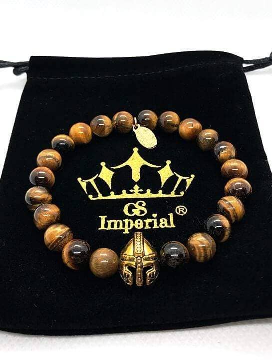 GS Collection® Herr Gladiator Hjälm Armband Tigeröga Pärlor för wholesale av GS Imperial®