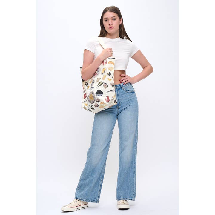 SM WARDROBE - Wholesale Tote Bag - Women's - MEDITERRANEAN DELIGHTS PRINT TOTE BAGS1