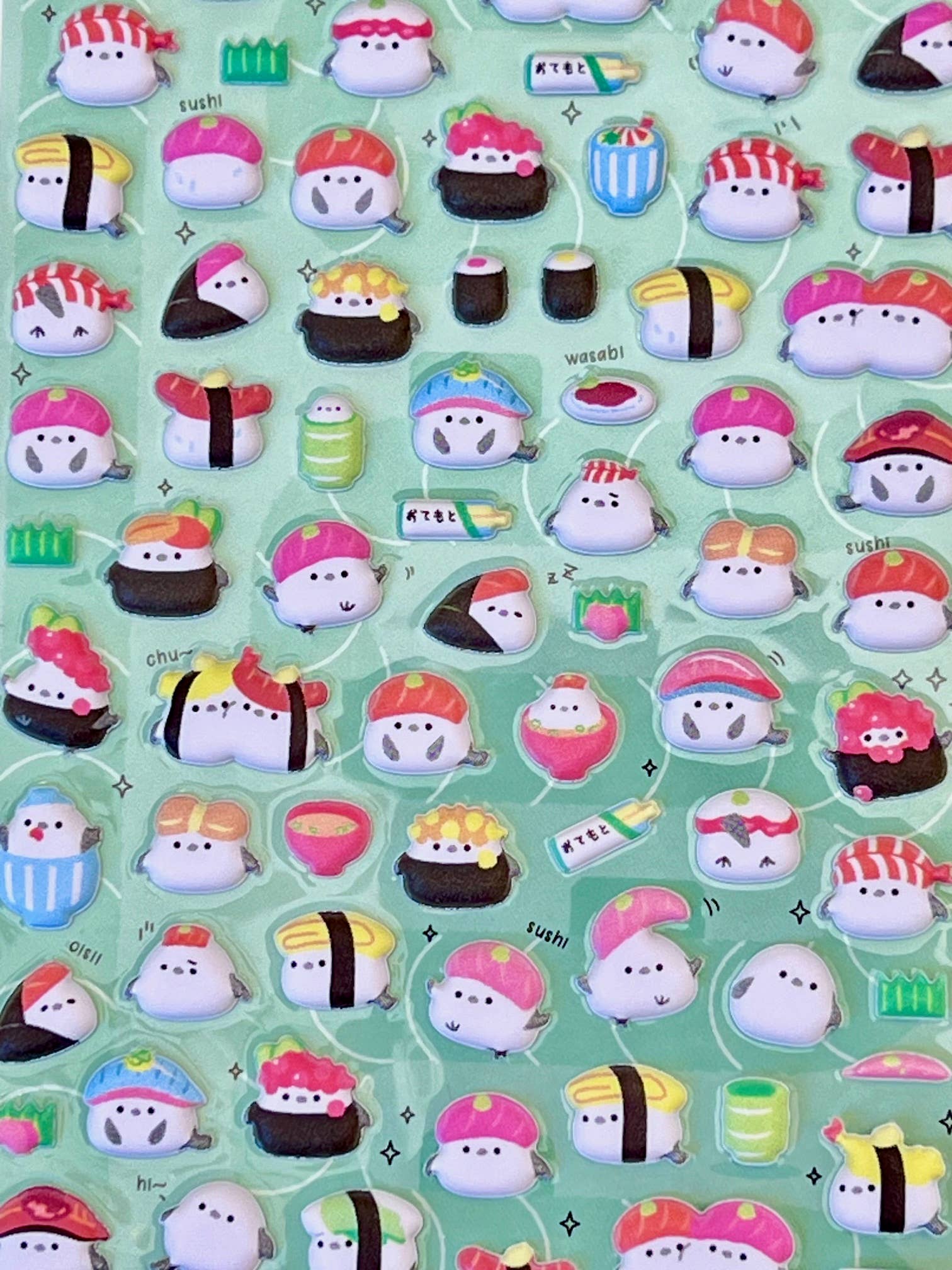 BCmini - Wholesale Sticker - 11023 Tiny Animal Food Court Puffy Assorted Stickers-1217