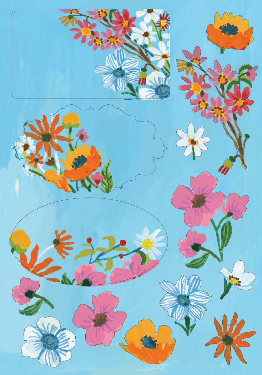 Roger La Borde - Wholesale Stationery/Notecard Set - Flower Field Letter Writing Set  - WS 0704