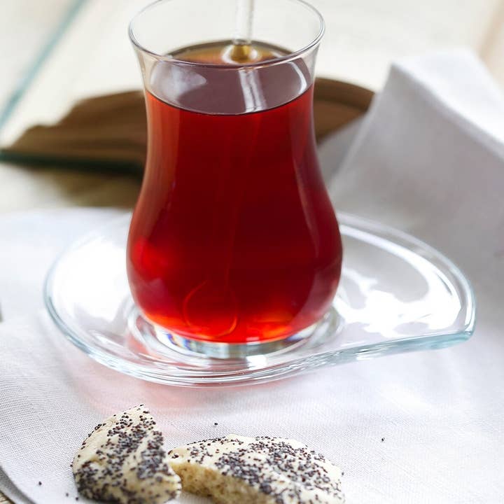 Eva Traditional Turkish Tea Glasses for Hot Beverages, 6 Pcs for wholesale by Hakan