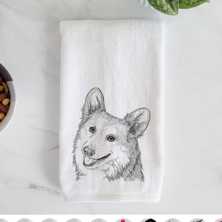 Scout the Pembroke Welsh Corgi Hand Towel for wholesale by Inkopious
