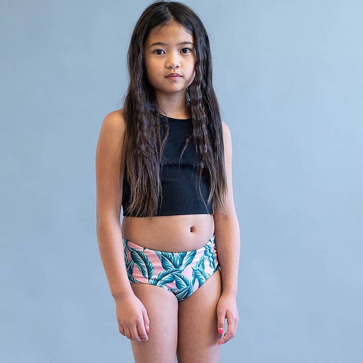 Alexis Racerback Swim Top - Black Rib for wholesale by MINI Street