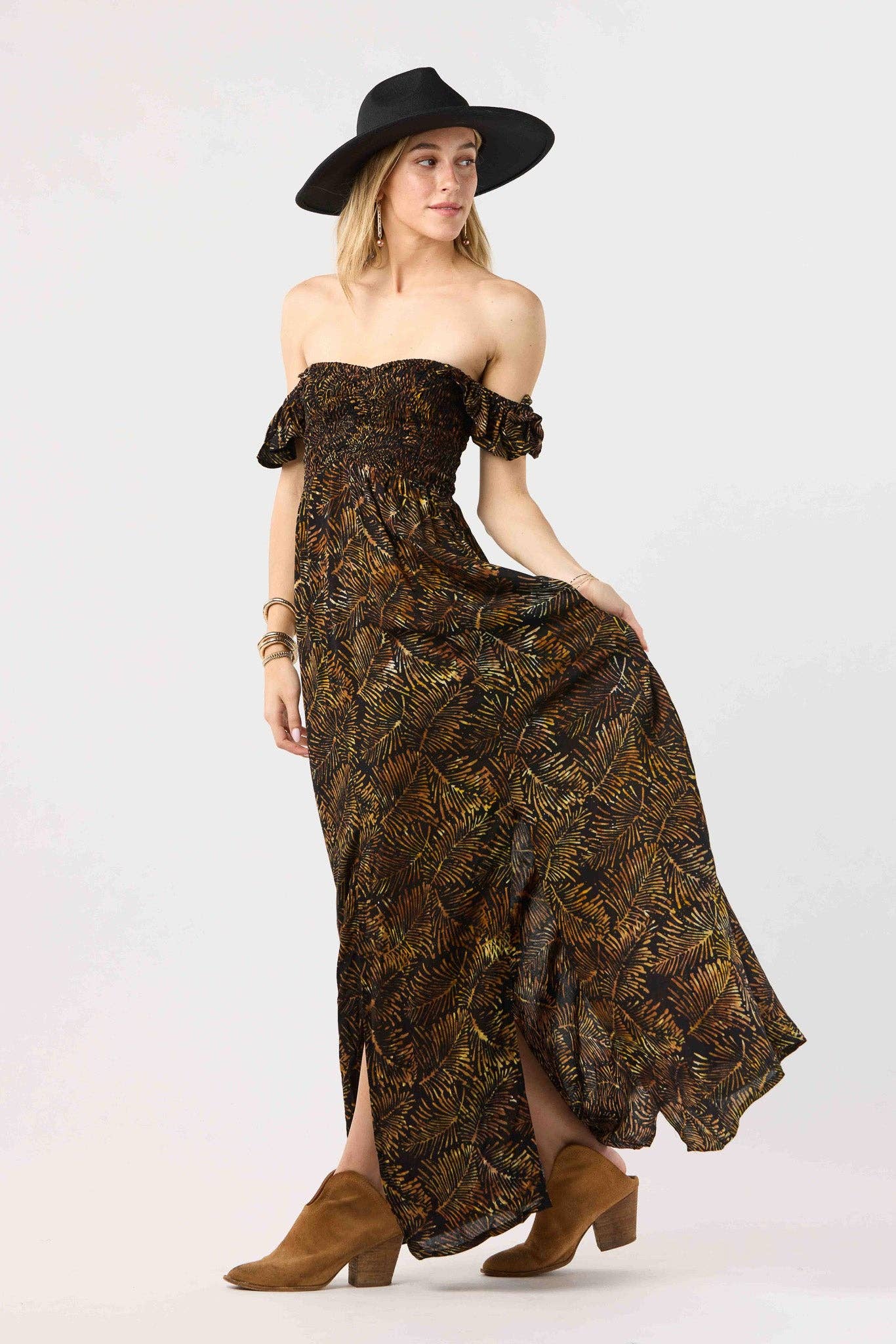 Batik Palms Black Hollie Maxi Dress for wholesale on Faire2