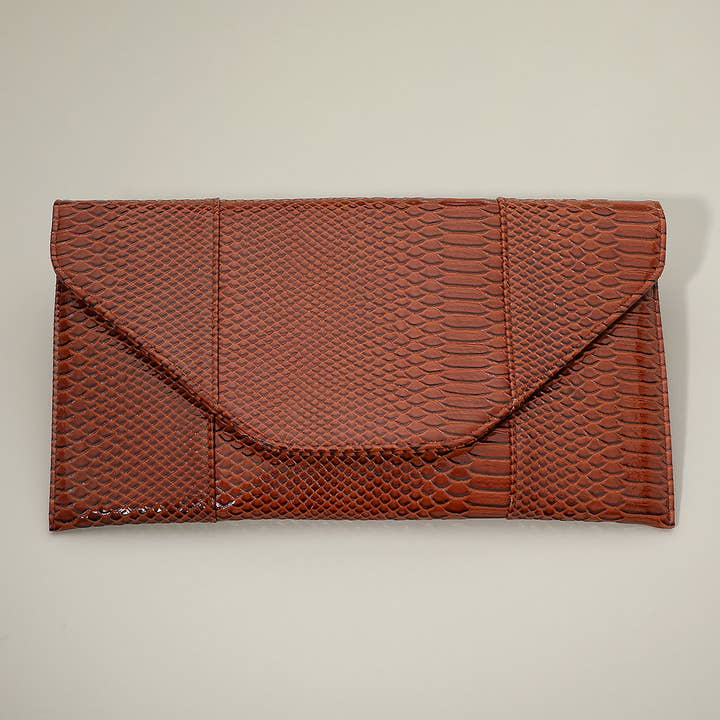 Sensibling Corp. - Wholesale Clutch Bag - Women's - Snake Skin Patterned Envelope Clutch / Shoulder Bag4