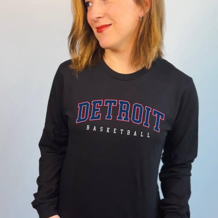 Detroit Basketball Long Sleeve Shirt for wholesale by Weigl Designs