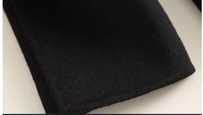 SY297 Mid-Length Women's Black Double-Faced Wool Coat for wholesale on Faire8