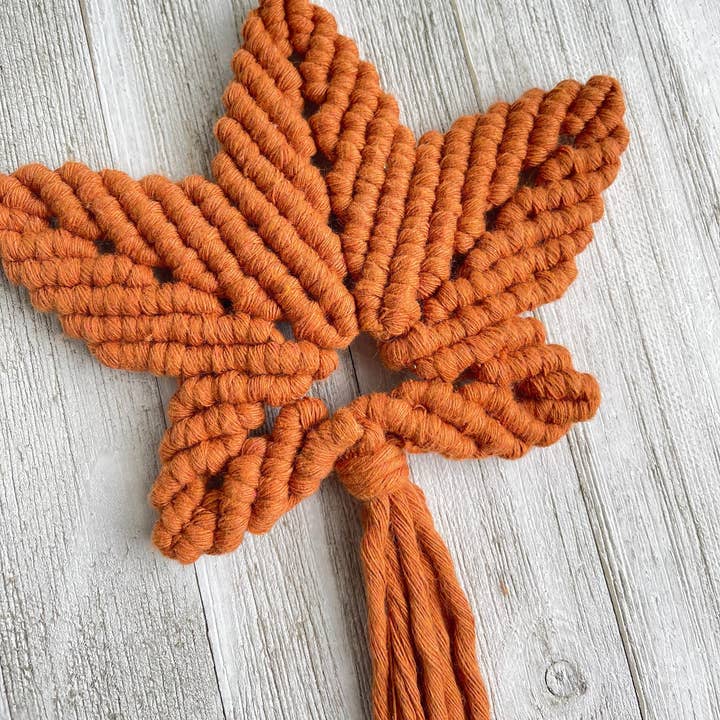 tightyknots - Vente Pompons décoratifs/décorations murales - Feuille de macramé, décoration murale pour automne, décoration de feuilles d'automne, décoration murale d'automne, décoration de feuilles d'automne, décoration d'automne de style bohème