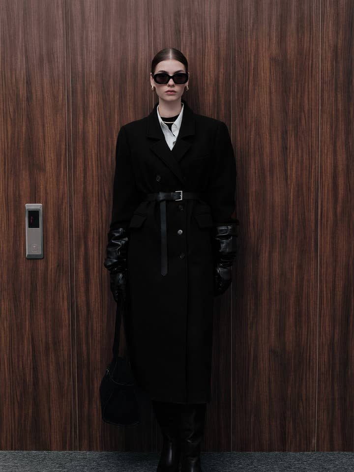 Op maat gemaakte mannelijke jas zwart voor wholesale door MANUKA