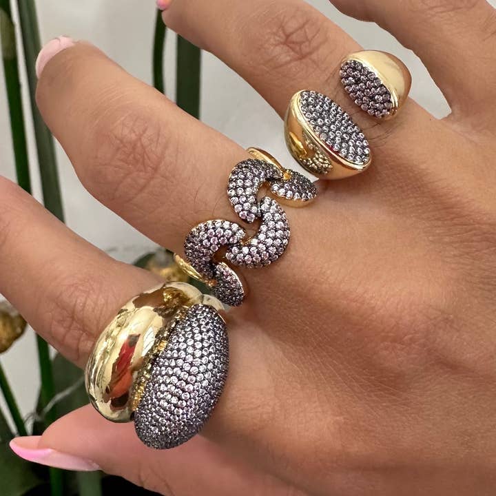 Bague en zirconium anthracite pour la vente par E ACCESORIES JEWERLY