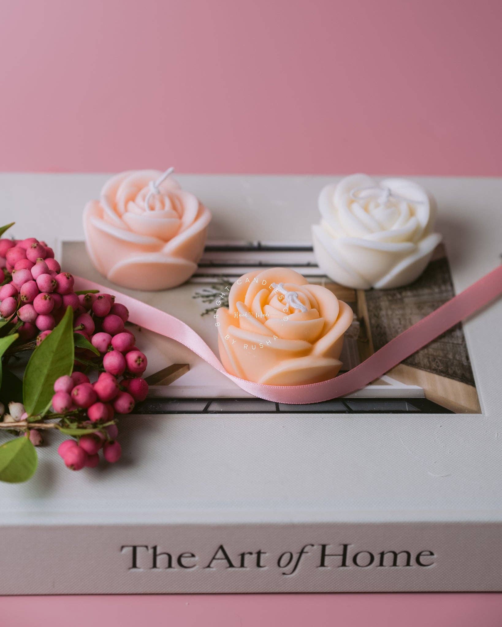 Bright Candles Co. – Großhandel Geschenkkerze – Rose Kerze7