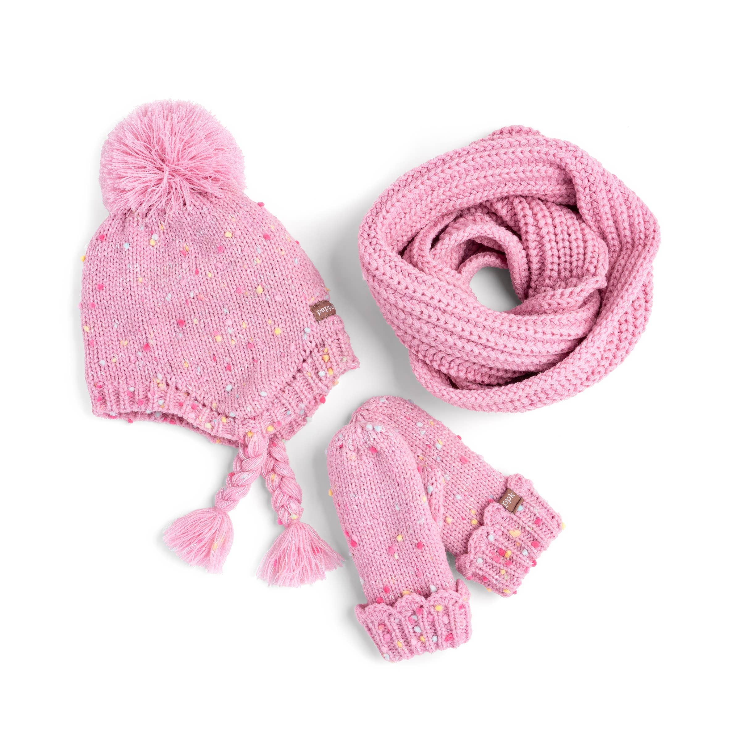 Peppercorn Kids - Wholesale Scarf - Kids - Girls Knit Infinity Scarf - Pink - For Kids All Ages, 3y + 1
