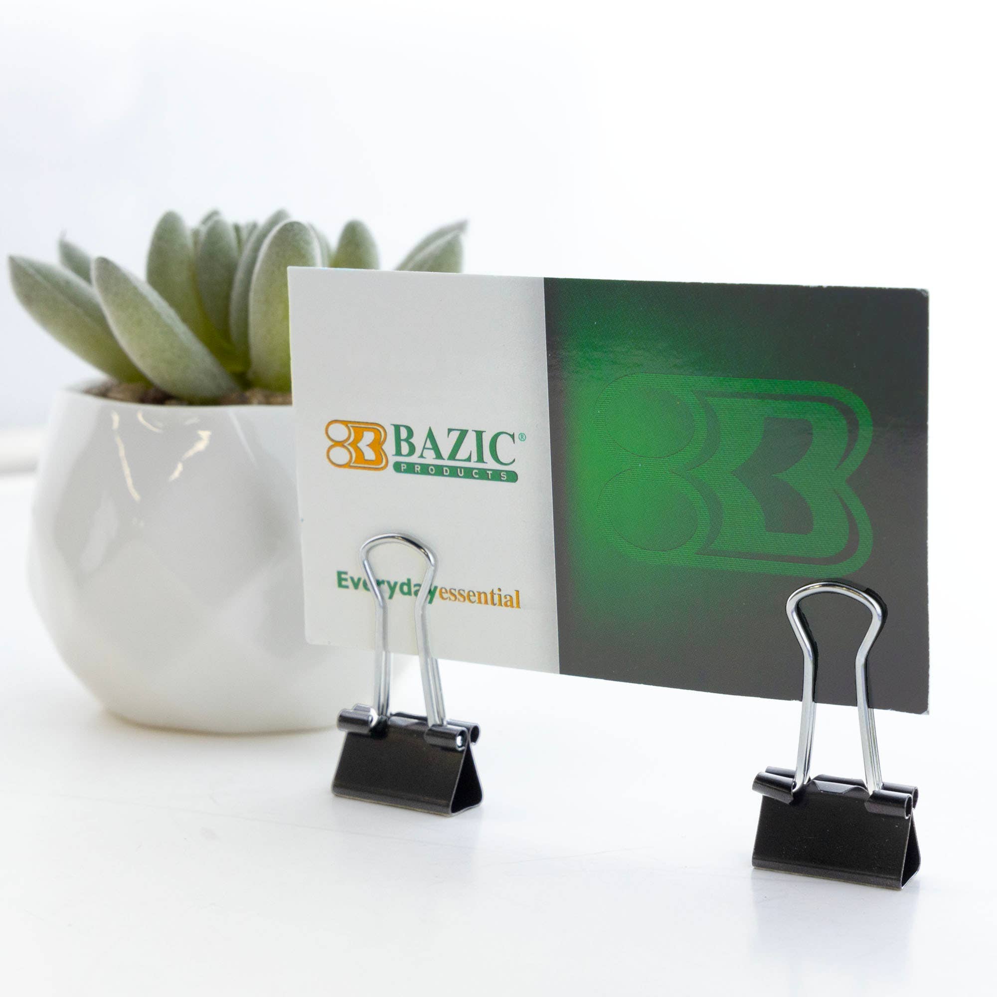 BAZIC Products - Wholesale Binderclip - Small 3/4" (19mm) Black Binder Clip (20/Pack)5