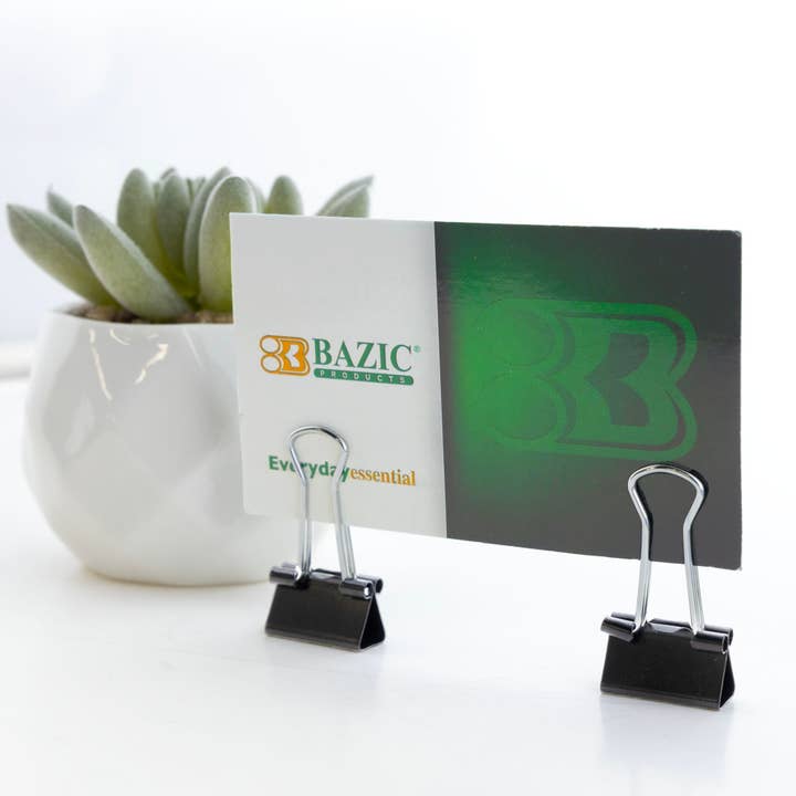 BAZIC Products - Wholesale Binderclip - Small 3/4" (19mm) Black Binder Clip (20/Pack)5