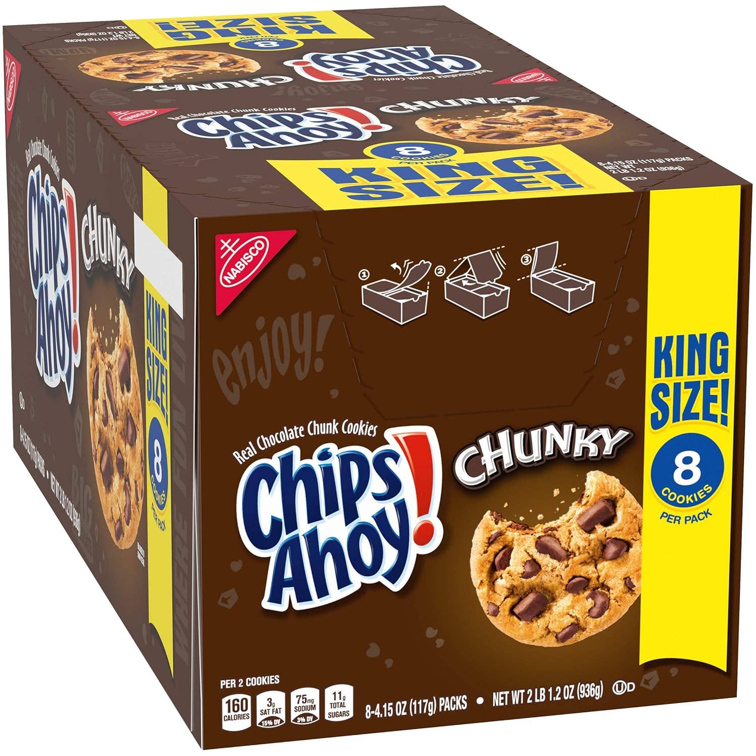 Snacky Candy - Wholesale Cookie - Chips Ahoy Chunky King Size 4.15 oz 8 count1