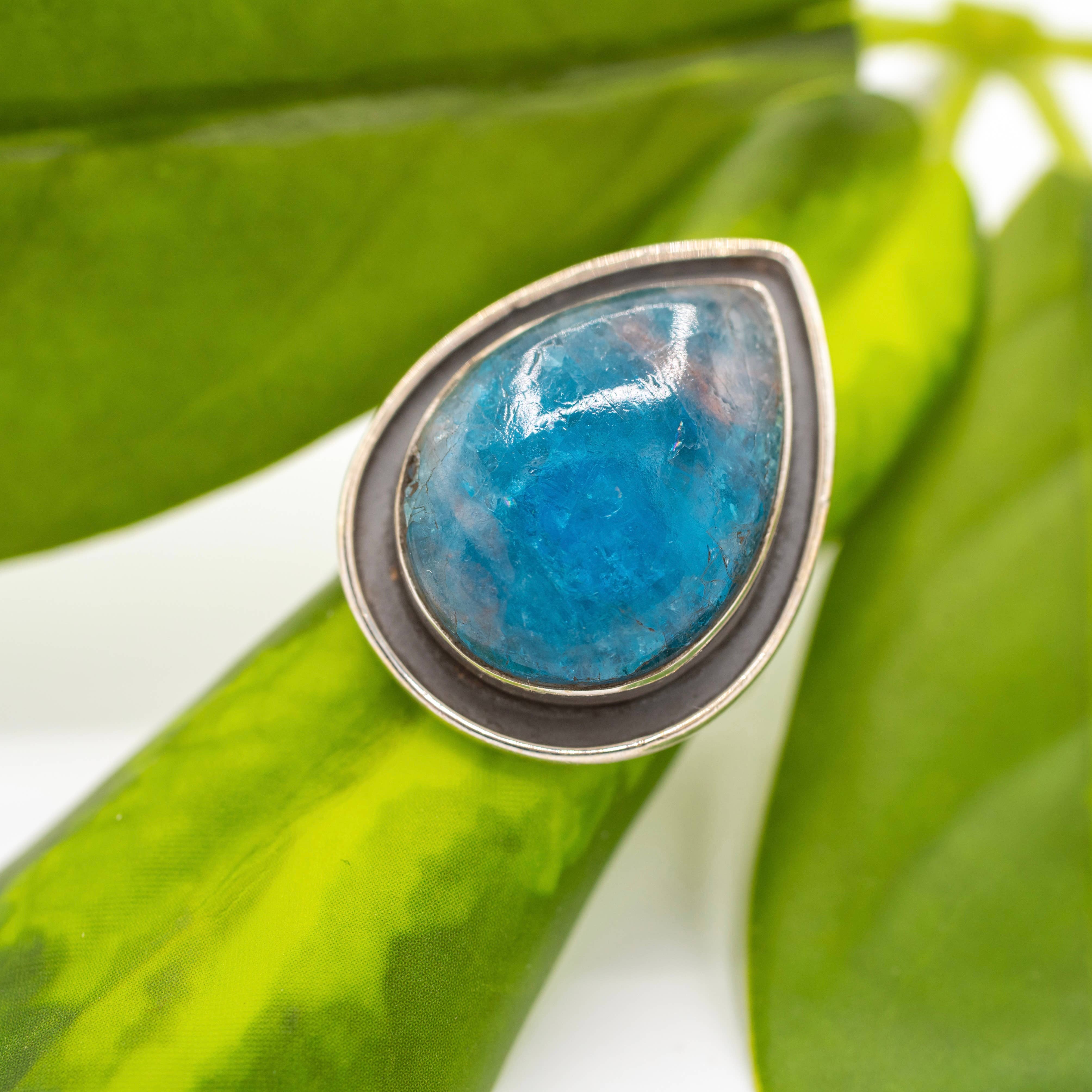 Baizaar - Wholesale Single Stone/Solitaire Ring - Sterling Silver Apatite River Ring0