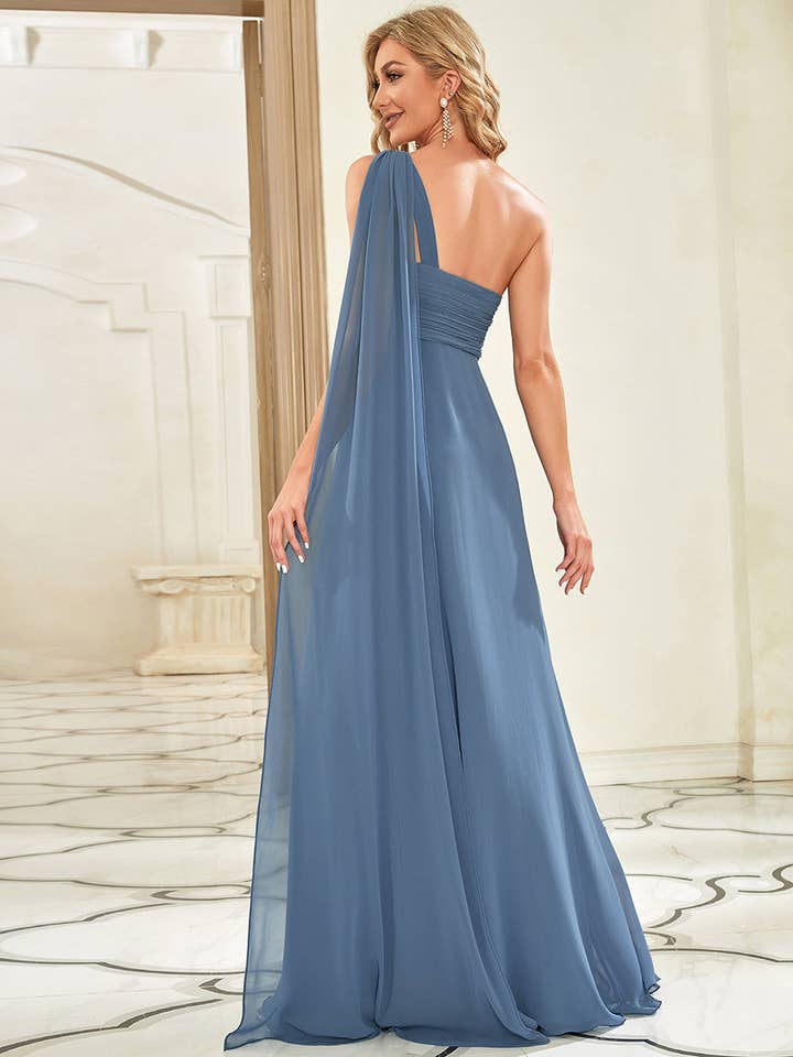 Ever-Pretty - Wholesale Gown – Women's - Elegant Pleated One-Shoulder Bridesmaids Dress24