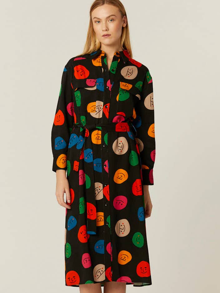 VESTIDO CAMISERO FACES for wholesale by Pepaloves