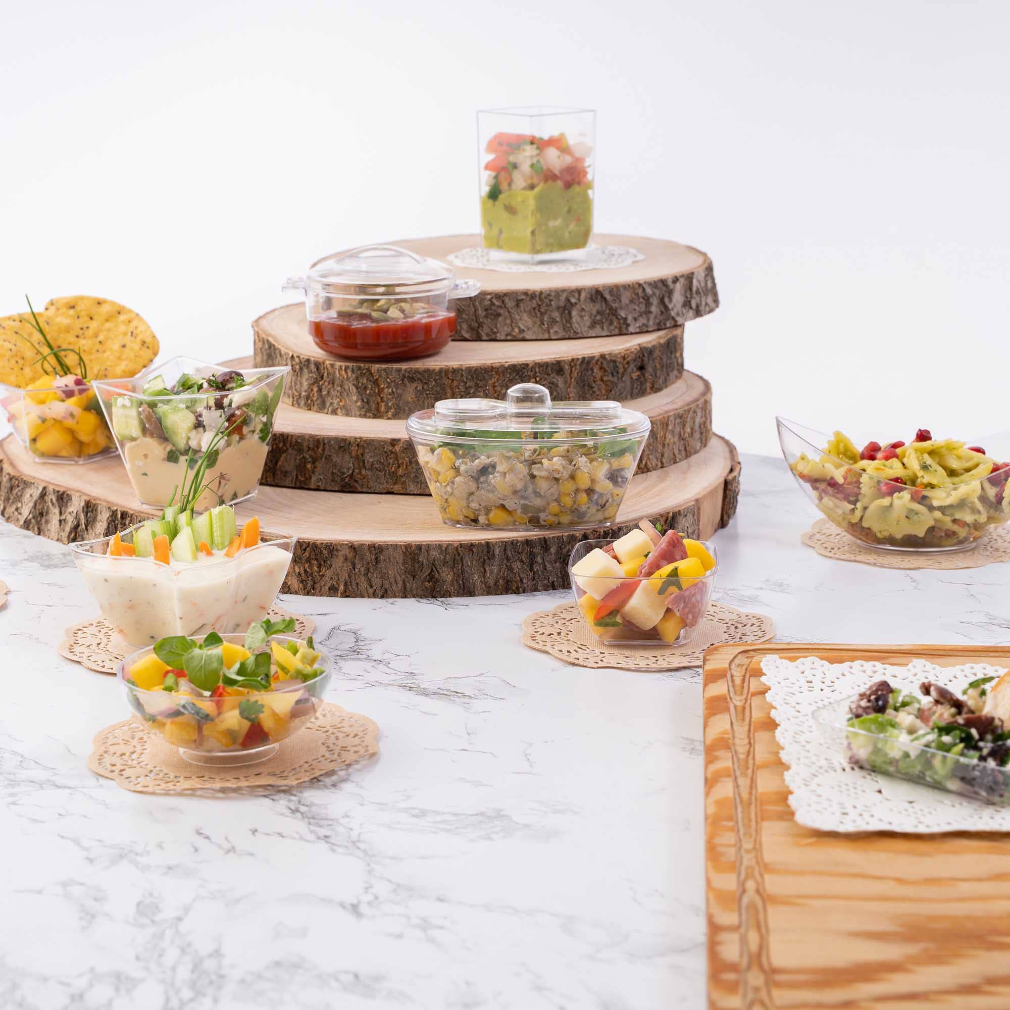 Portofino International Trading, USA - Vente Gobelets jetables - Tasse à dessert en plastique avec couvercle et cuillère, 6 pièces3