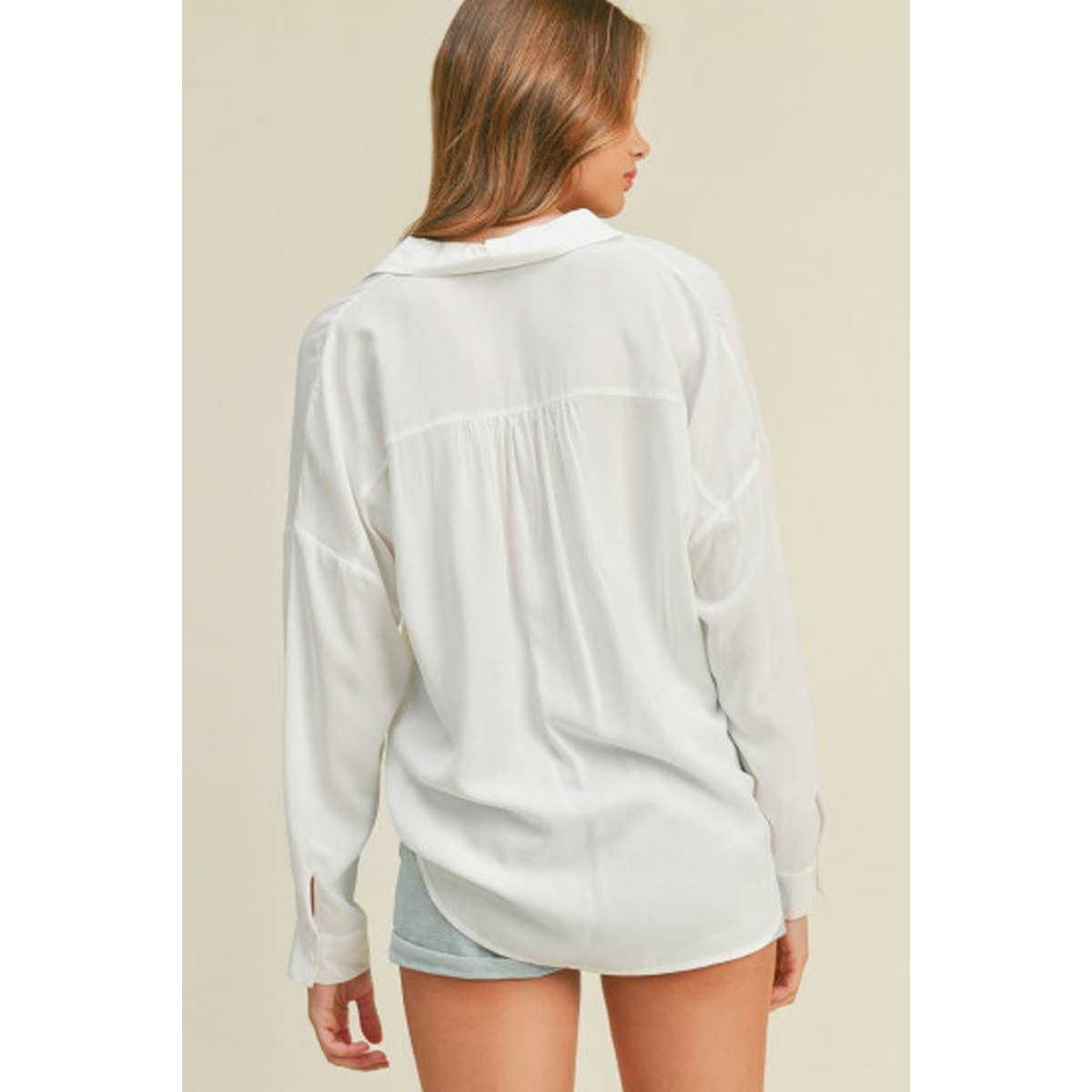 Timeless - Vente Chemise à col boutonné – femme - CHEMISE BOUTONNÉE SURDIMENSIONNÉE À MANCHES LONGUES6