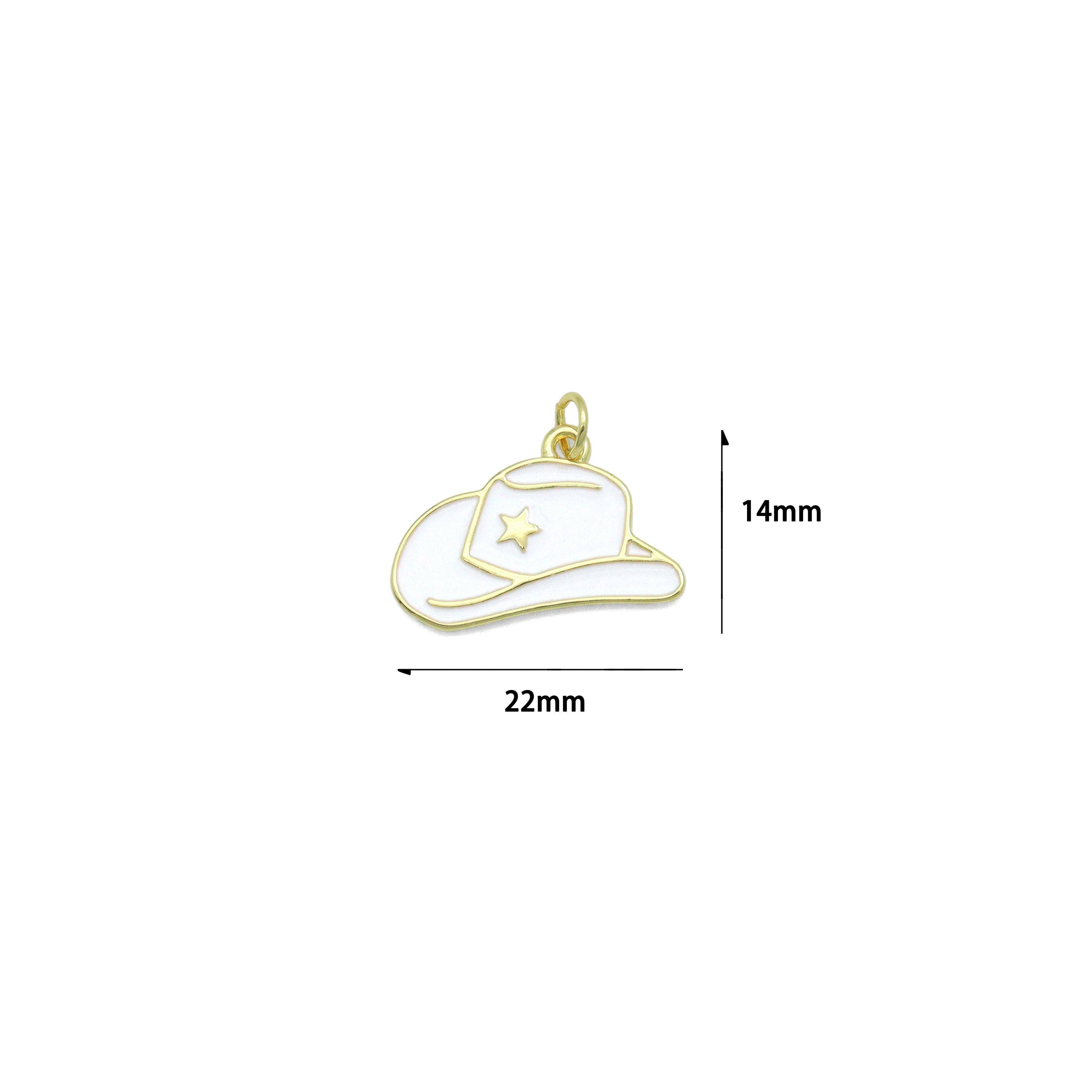 BestBeads&Beyond – wholesale Individual charm/pendant – Colorful Enamel star cowboy Hat Shape charm, Sku#Y10574