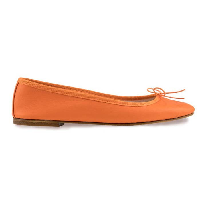 NICOLE Ballerina in Orange Nappa for wholesale by Spelta Milano
